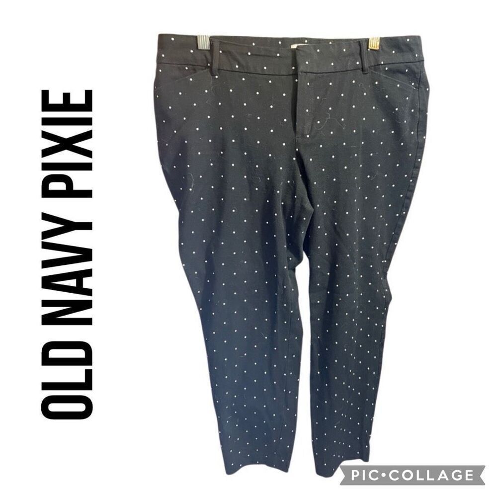 Old Navy Pixie Black & White Polka Dot Pants Size 14 Regular